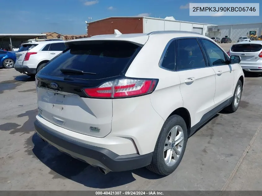 2019 Ford Edge Sel VIN: 2FMPK3J90KBC06746 Lot: 40421307