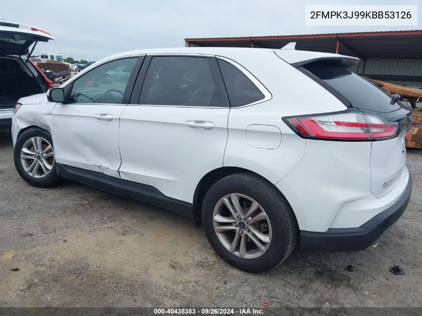 2019 Ford Edge Sel VIN: 2FMPK3J99KBB53126 Lot: 40438383