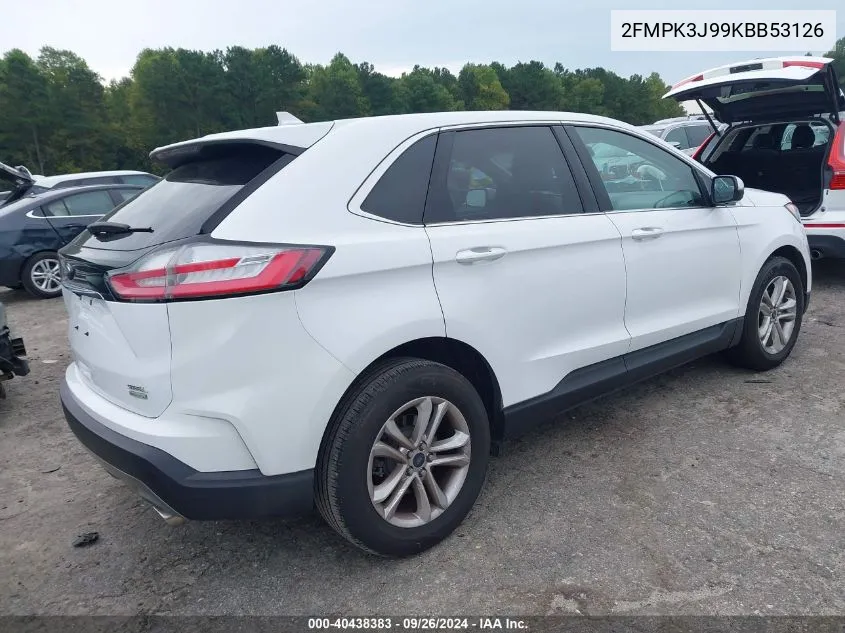 2019 Ford Edge Sel VIN: 2FMPK3J99KBB53126 Lot: 40438383