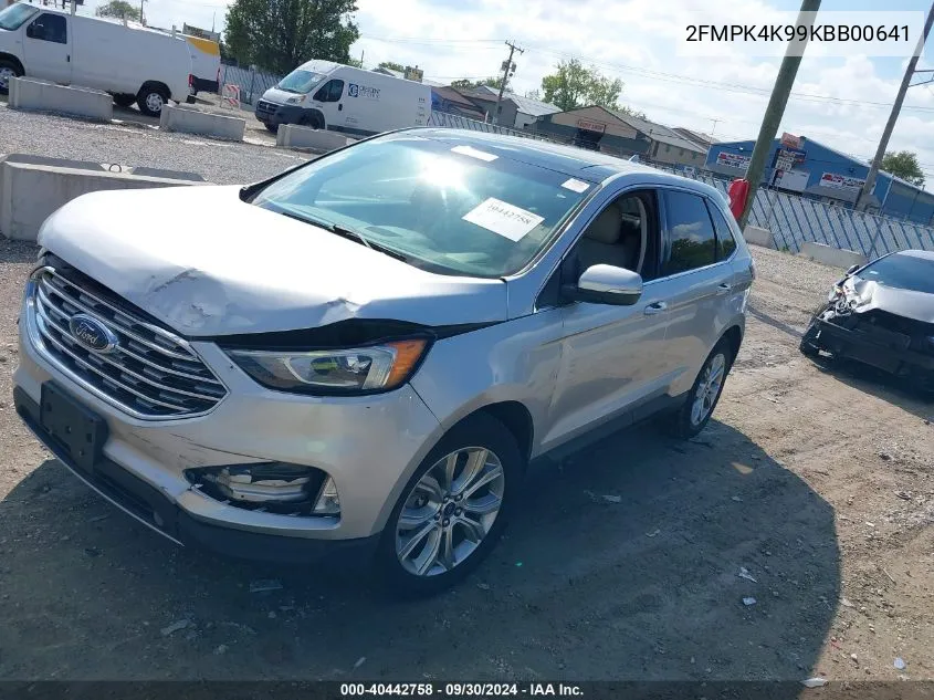 2019 Ford Edge Titanium VIN: 2FMPK4K99KBB00641 Lot: 40442758