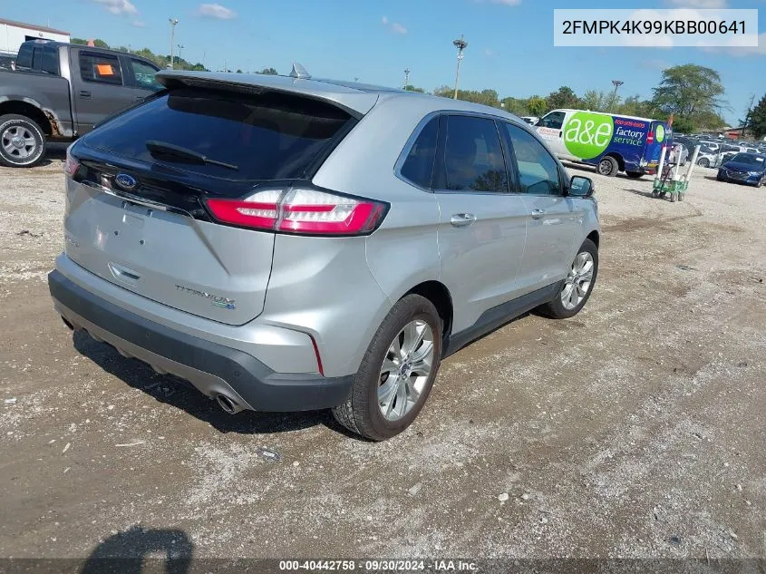 2019 Ford Edge Titanium VIN: 2FMPK4K99KBB00641 Lot: 40442758