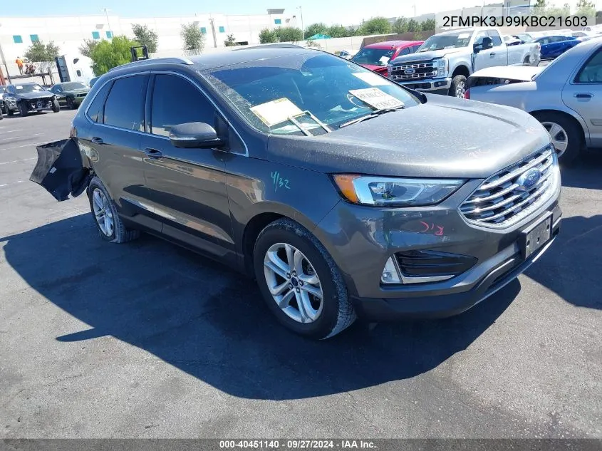 2019 Ford Edge Sel VIN: 2FMPK3J99KBC21603 Lot: 40451140