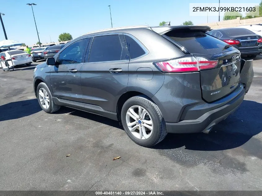 2019 Ford Edge Sel VIN: 2FMPK3J99KBC21603 Lot: 40451140