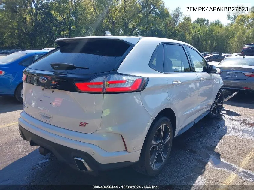 2019 Ford Edge St VIN: 2FMPK4AP6KBB27523 Lot: 40456444