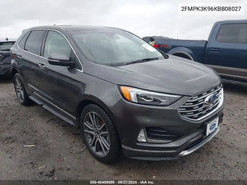 2019 Ford Edge Titanium VIN: 2FMPK3K96KBB08027 Lot: 40459089