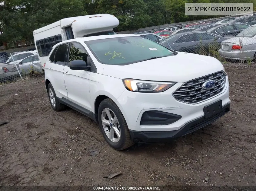 2019 Ford Edge Se VIN: 2FMPK4G99KBB89622 Lot: 40467672