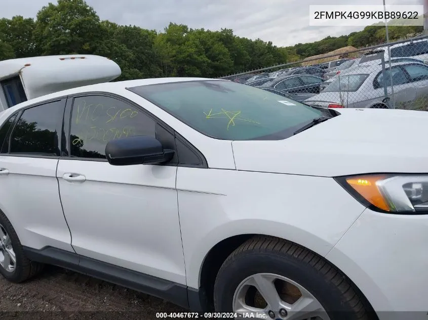 2019 Ford Edge Se VIN: 2FMPK4G99KBB89622 Lot: 40467672