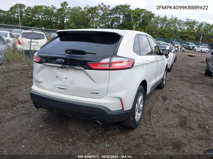 2019 Ford Edge Se VIN: 2FMPK4G99KBB89622 Lot: 40467672