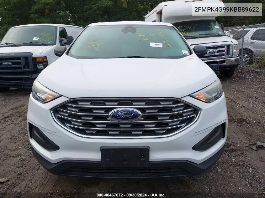 2019 Ford Edge Se VIN: 2FMPK4G99KBB89622 Lot: 40467672