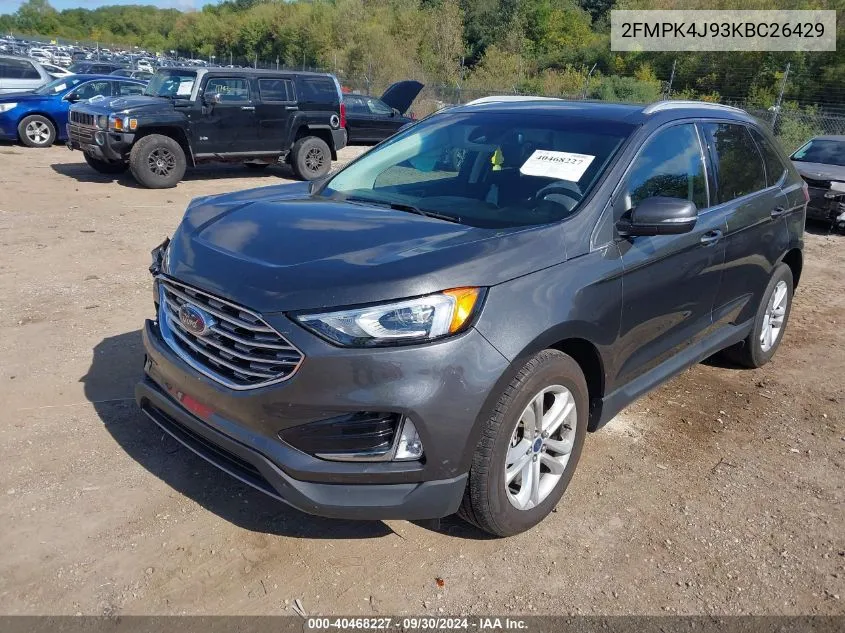 2019 Ford Edge Sel VIN: 2FMPK4J93KBC26429 Lot: 40468227