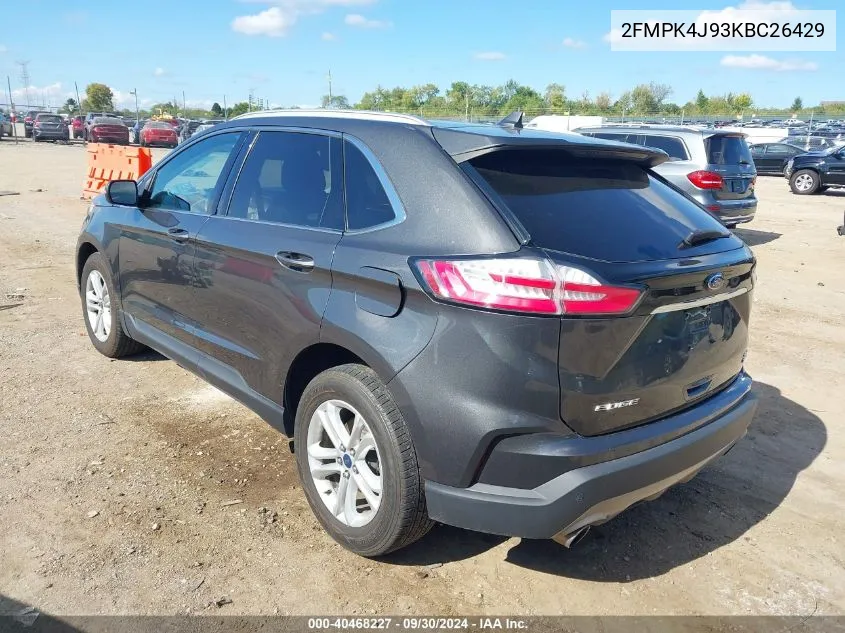 2019 Ford Edge Sel VIN: 2FMPK4J93KBC26429 Lot: 40468227