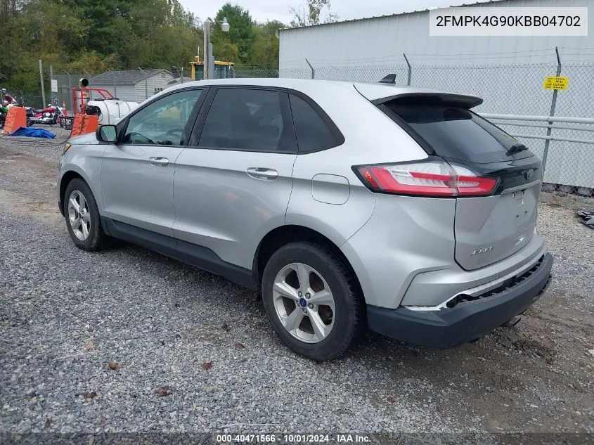 2019 Ford Edge Se VIN: 2FMPK4G90KBB04702 Lot: 40471566