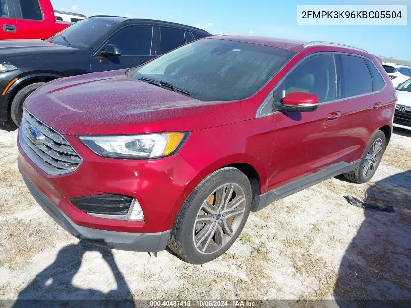 2019 Ford Edge Titanium VIN: 2FMPK3K96KBC05504 Lot: 40487418