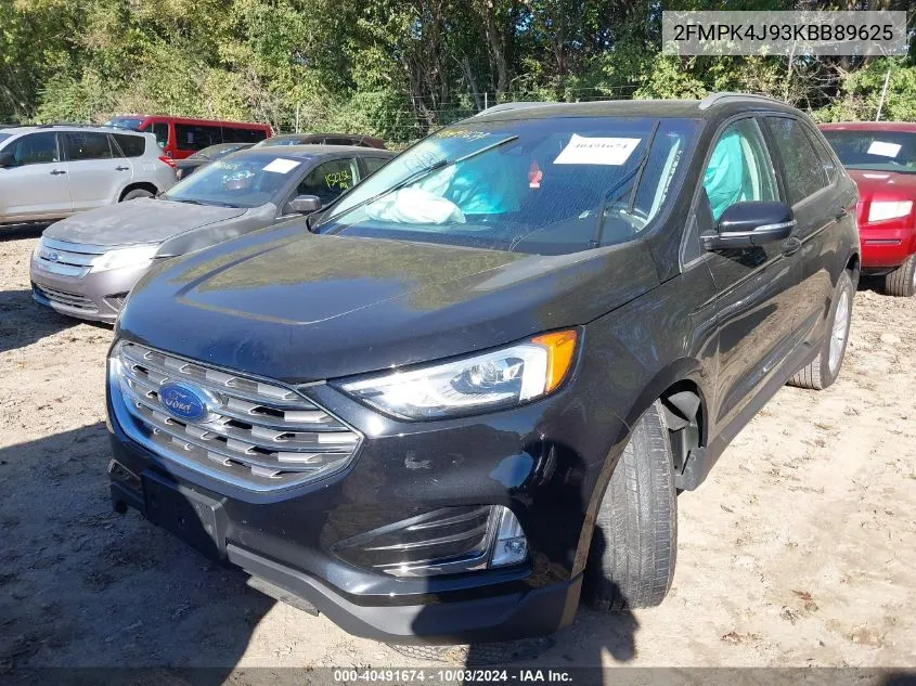 2019 Ford Edge Sel VIN: 2FMPK4J93KBB89625 Lot: 40491674