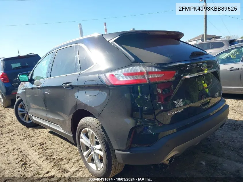 2019 Ford Edge Sel VIN: 2FMPK4J93KBB89625 Lot: 40491674