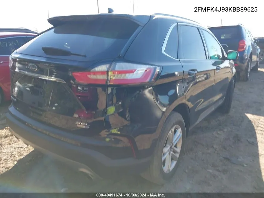 2019 Ford Edge Sel VIN: 2FMPK4J93KBB89625 Lot: 40491674