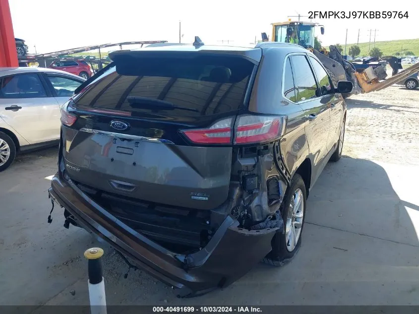 2019 Ford Edge Sel VIN: 2FMPK3J97KBB59764 Lot: 40491699