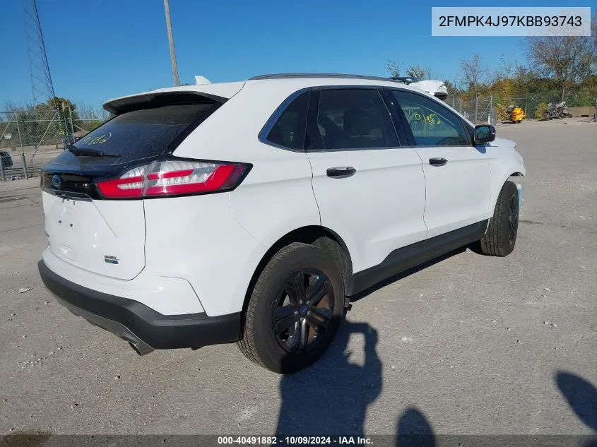 2019 Ford Edge Sel VIN: 2FMPK4J97KBB93743 Lot: 40491882