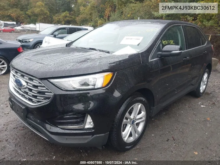 2019 Ford Edge Sel VIN: 2FMPK4J93KBC30612 Lot: 40507580