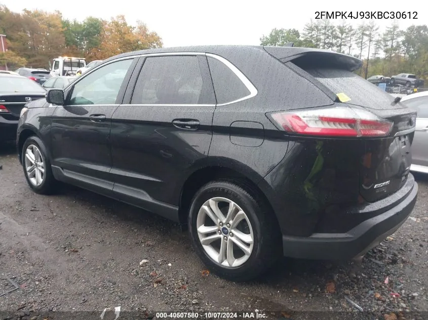 2019 Ford Edge Sel VIN: 2FMPK4J93KBC30612 Lot: 40507580