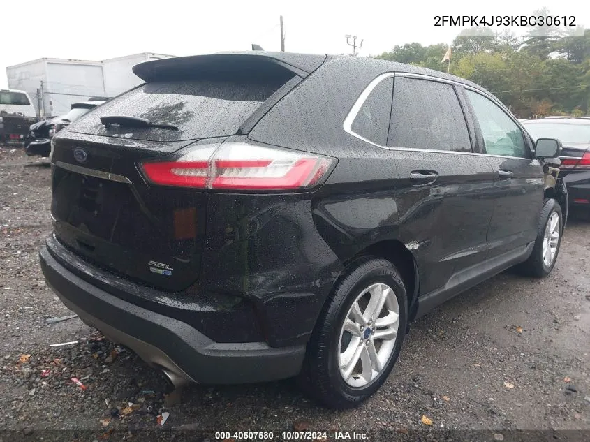 2019 Ford Edge Sel VIN: 2FMPK4J93KBC30612 Lot: 40507580