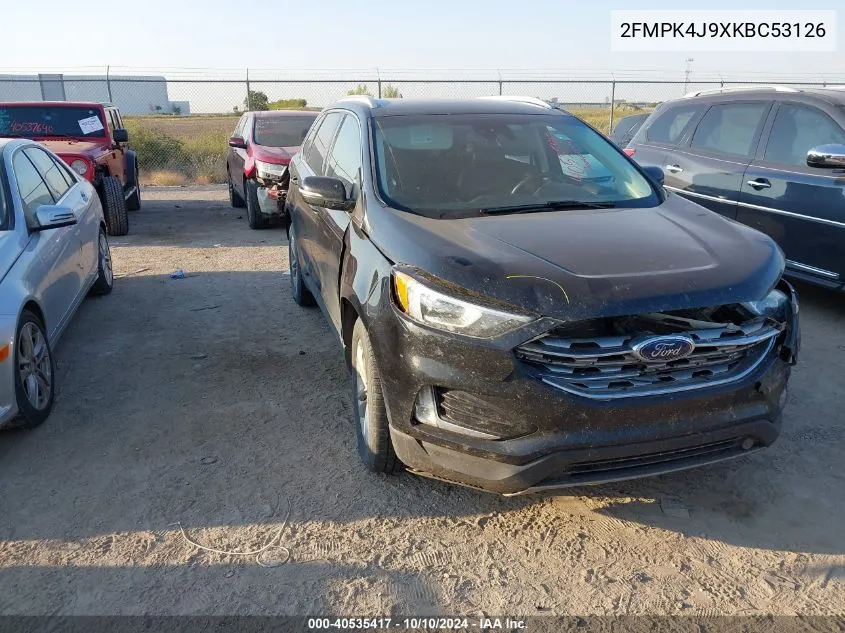 2019 Ford Edge Sel VIN: 2FMPK4J9XKBC53126 Lot: 40535417