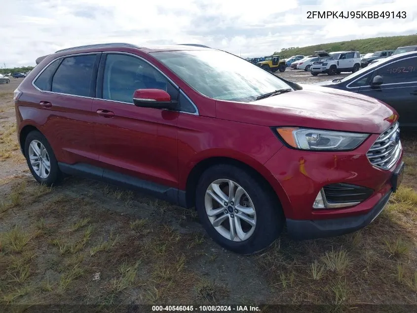 2019 Ford Edge Sel VIN: 2FMPK4J95KBB49143 Lot: 40546045