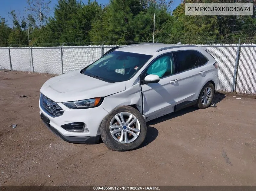 2019 Ford Edge Sel VIN: 2FMPK3J9XKBC43674 Lot: 40558512