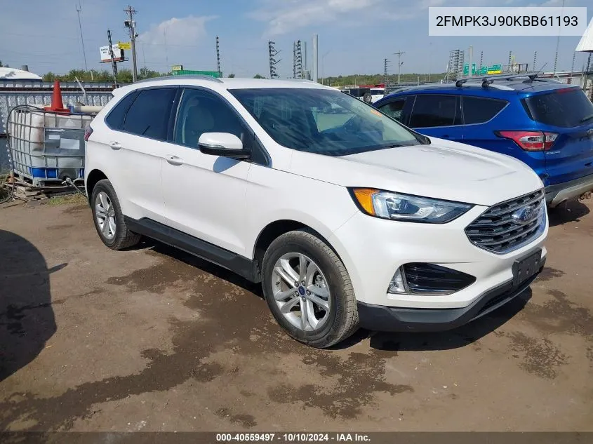 2019 Ford Edge Sel VIN: 2FMPK3J90KBB61193 Lot: 40559497