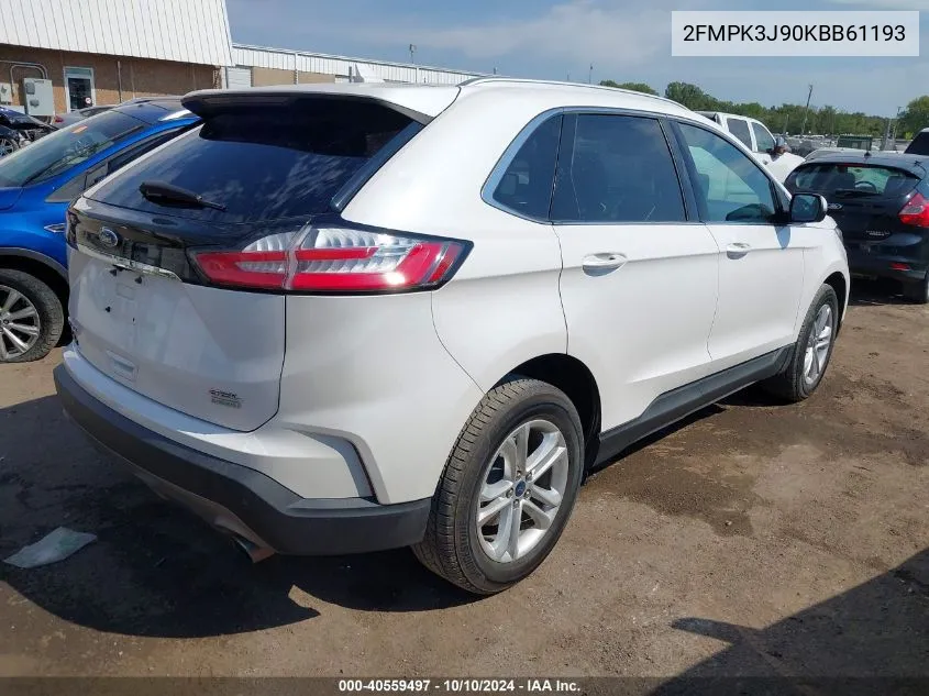 2019 Ford Edge Sel VIN: 2FMPK3J90KBB61193 Lot: 40559497