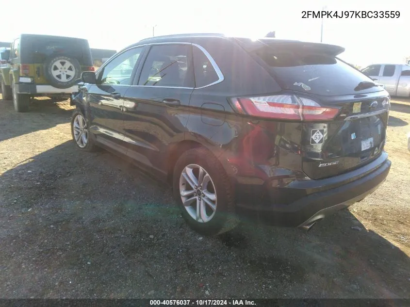 2019 Ford Edge Sel VIN: 2FMPK4J97KBC33559 Lot: 40576037