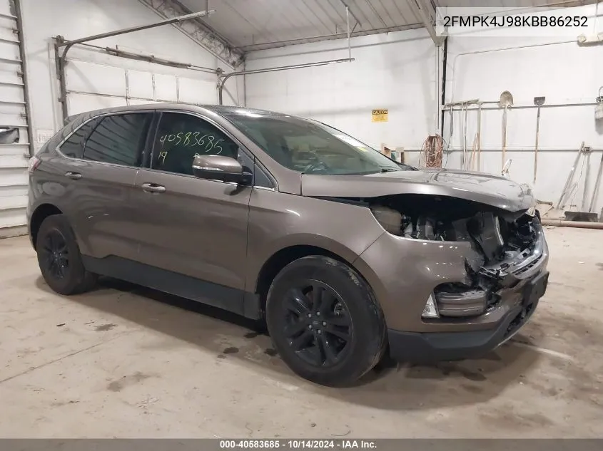 2019 Ford Edge Sel VIN: 2FMPK4J98KBB86252 Lot: 40583685