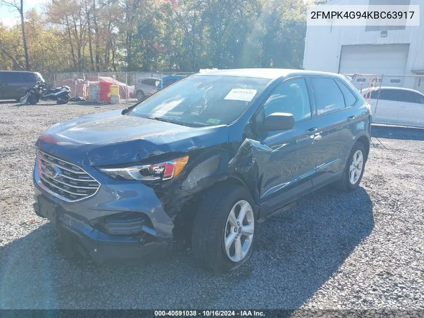 2019 Ford Edge Se VIN: 2FMPK4G94KBC63917 Lot: 40591038