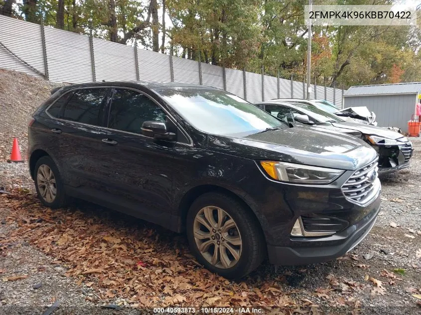 2019 Ford Edge Titanium VIN: 2FMPK4K96KBB70422 Lot: 40593873