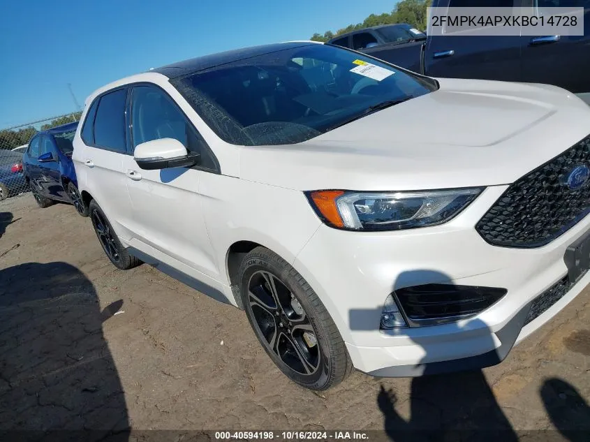 2019 Ford Edge St VIN: 2FMPK4APXKBC14728 Lot: 40594198