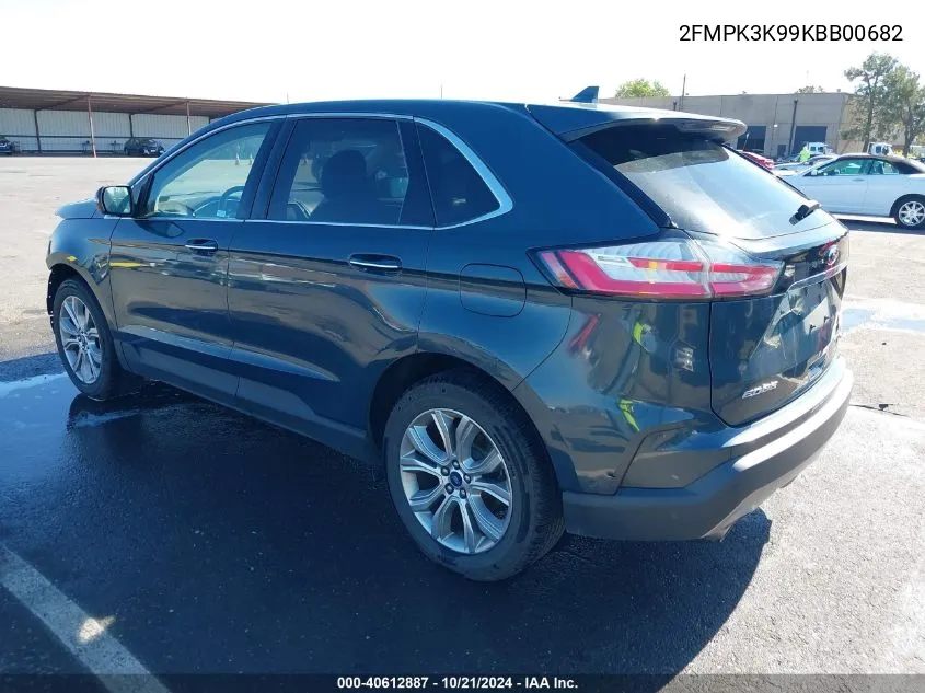 2019 Ford Edge Titanium VIN: 2FMPK3K99KBB00682 Lot: 40612887