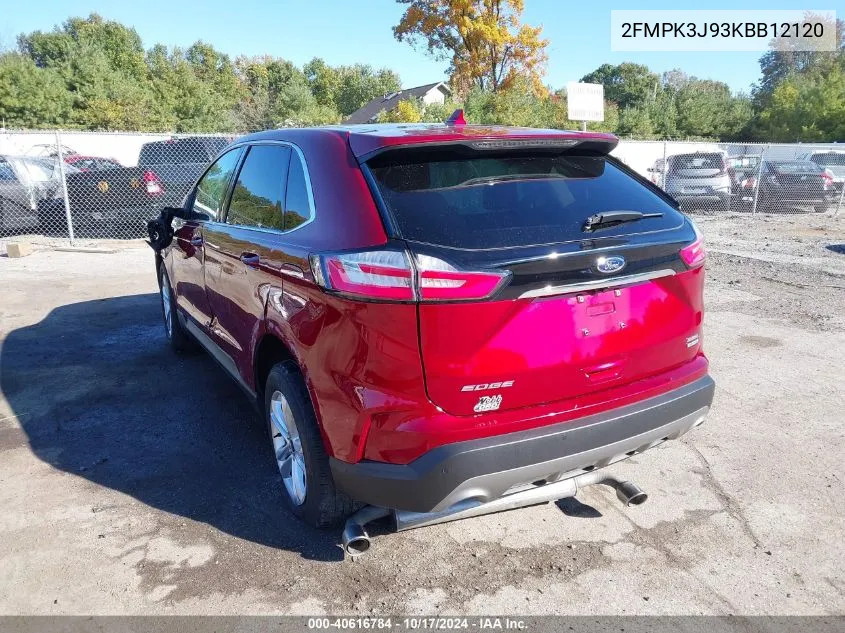 2019 Ford Edge Sel VIN: 2FMPK3J93KBB12120 Lot: 40616784