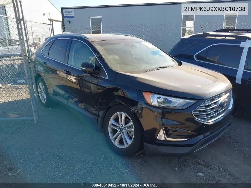 2019 Ford Edge Sel VIN: 2FMPK3J9XKBC10738 Lot: 40619452