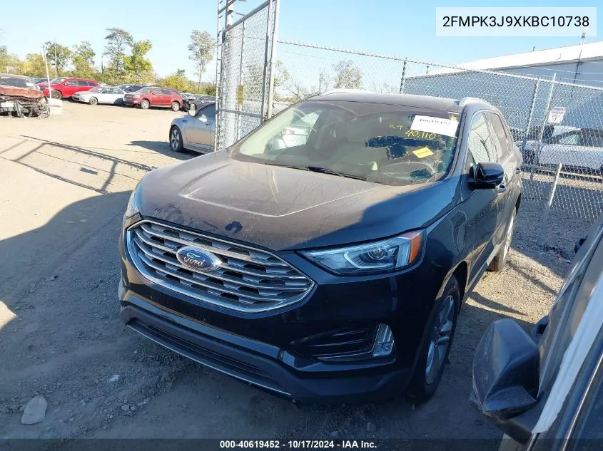 2019 Ford Edge Sel VIN: 2FMPK3J9XKBC10738 Lot: 40619452