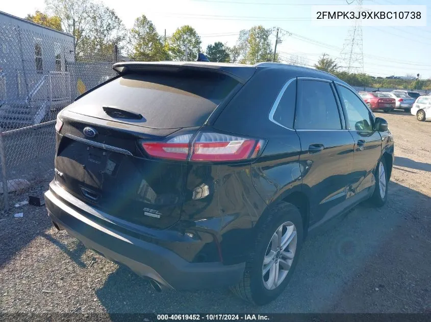 2019 Ford Edge Sel VIN: 2FMPK3J9XKBC10738 Lot: 40619452