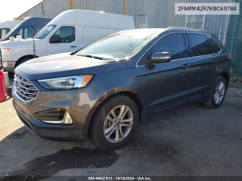 2019 Ford Edge Sel VIN: 2FMPK4J97KBC69784 Lot: 40627513