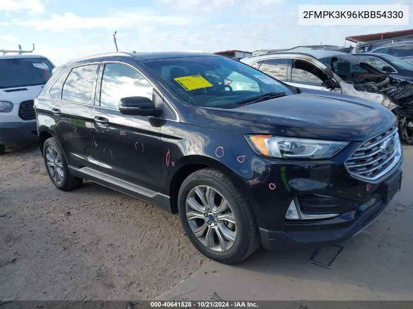 2019 Ford Edge Titanium VIN: 2FMPK3K96KBB54330 Lot: 40641528