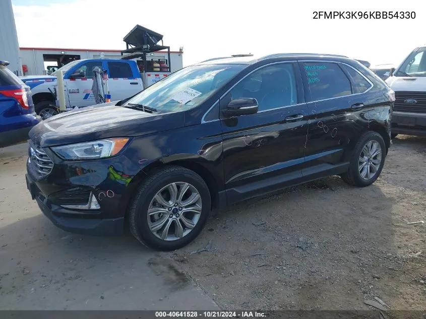 2019 Ford Edge Titanium VIN: 2FMPK3K96KBB54330 Lot: 40641528