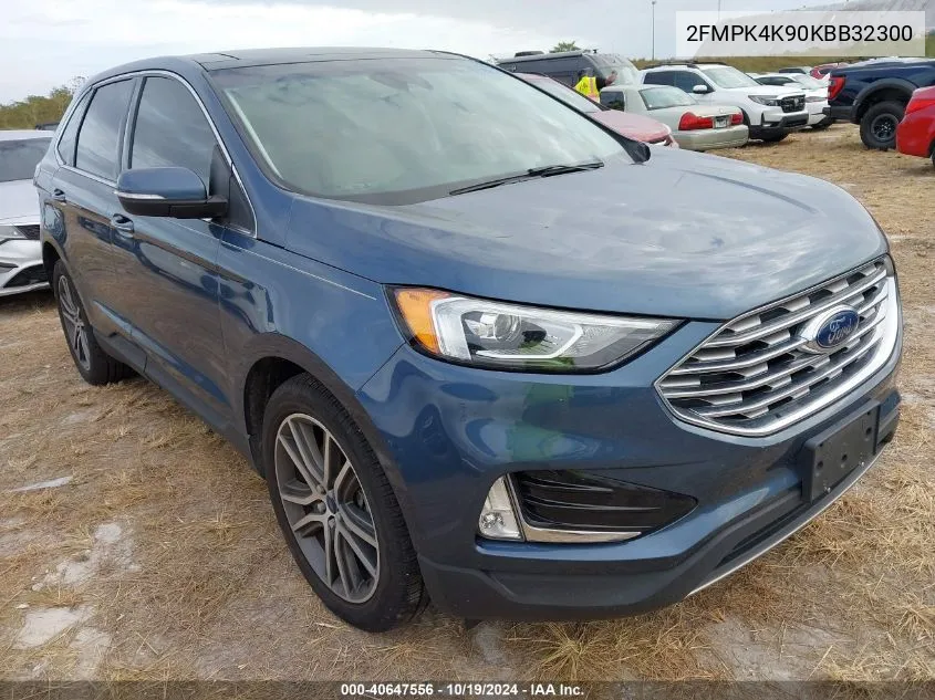 2019 Ford Edge Titanium VIN: 2FMPK4K90KBB32300 Lot: 40647556