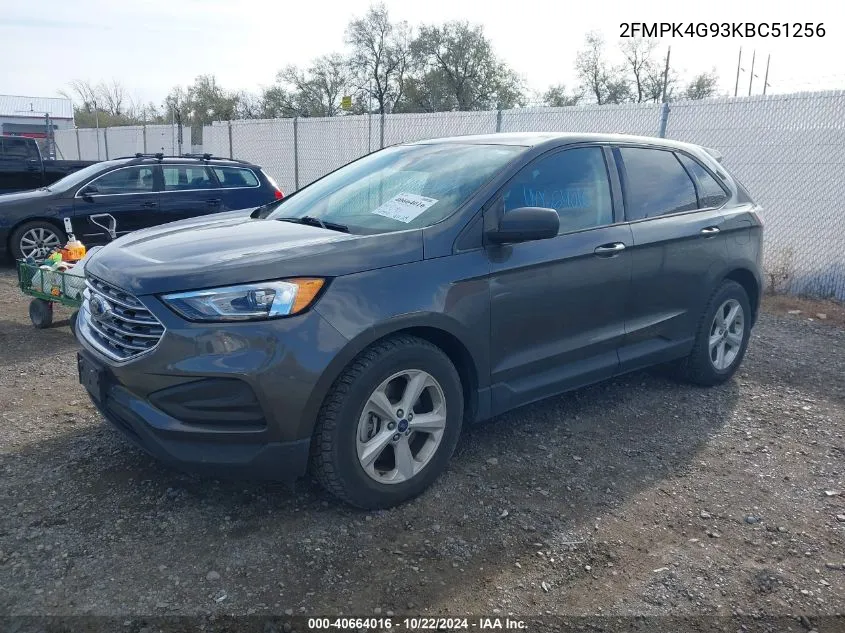 2019 Ford Edge Se VIN: 2FMPK4G93KBC51256 Lot: 40664016