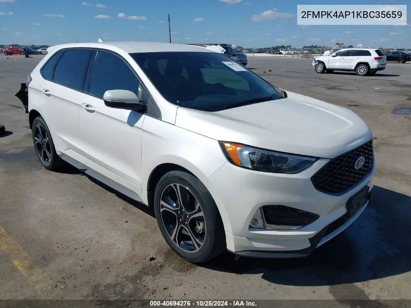 2019 Ford Edge St VIN: 2FMPK4AP1KBC35659 Lot: 40694276