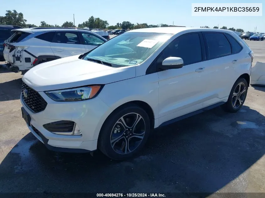 2019 Ford Edge St VIN: 2FMPK4AP1KBC35659 Lot: 40694276