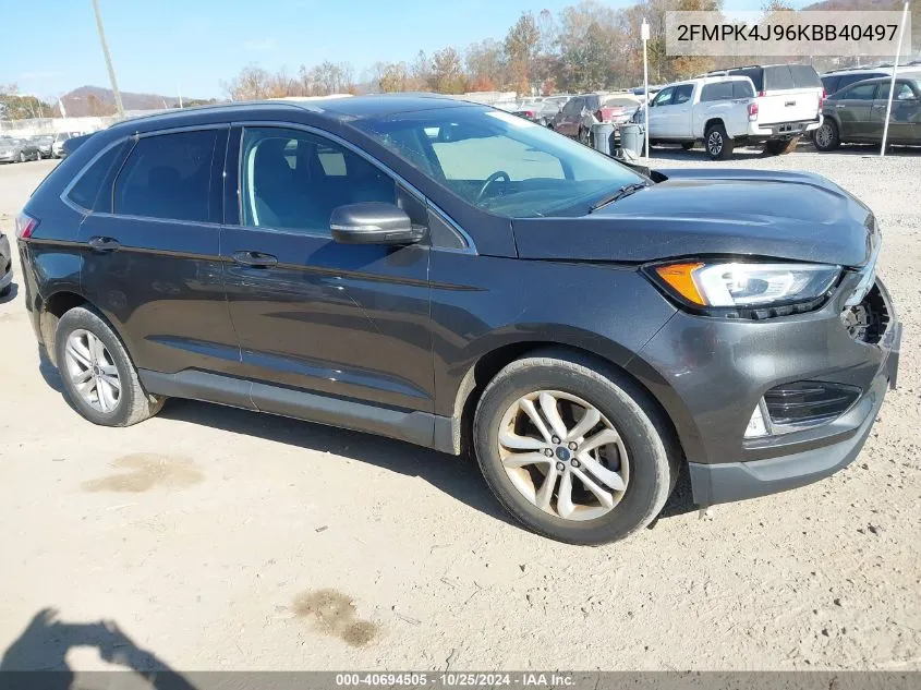 2019 Ford Edge Sel VIN: 2FMPK4J96KBB40497 Lot: 40694505