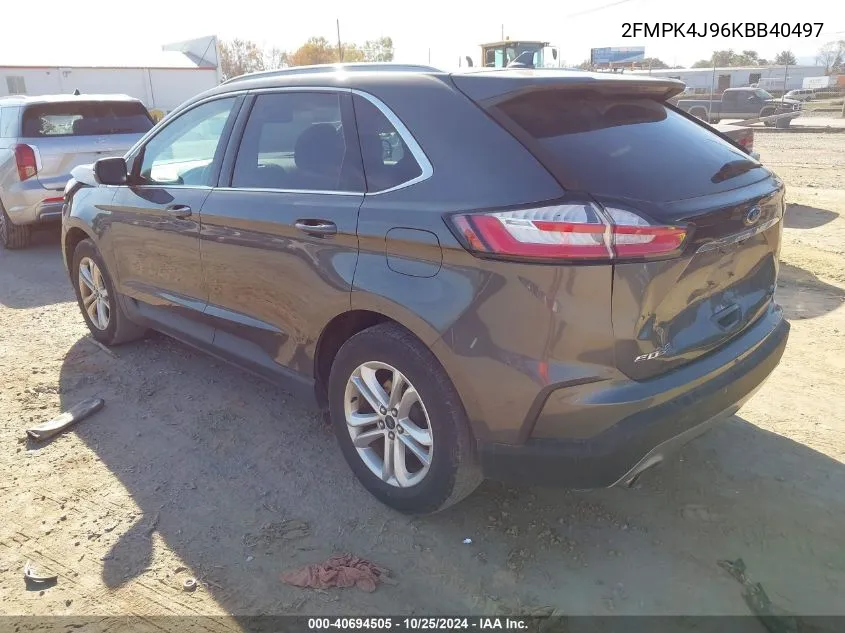 2019 Ford Edge Sel VIN: 2FMPK4J96KBB40497 Lot: 40694505