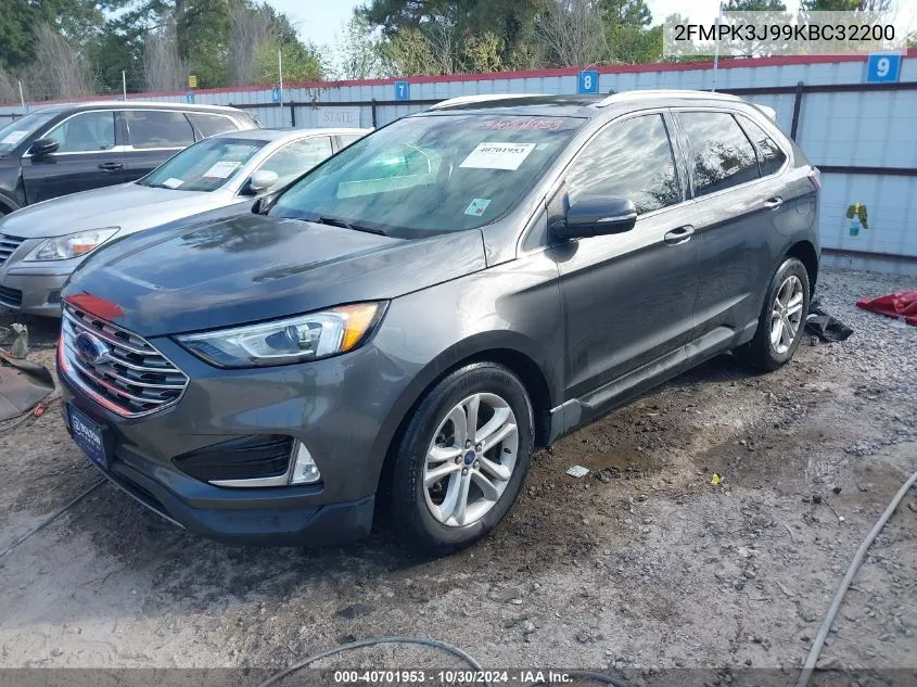 2019 Ford Edge Sel VIN: 2FMPK3J99KBC32200 Lot: 40701953